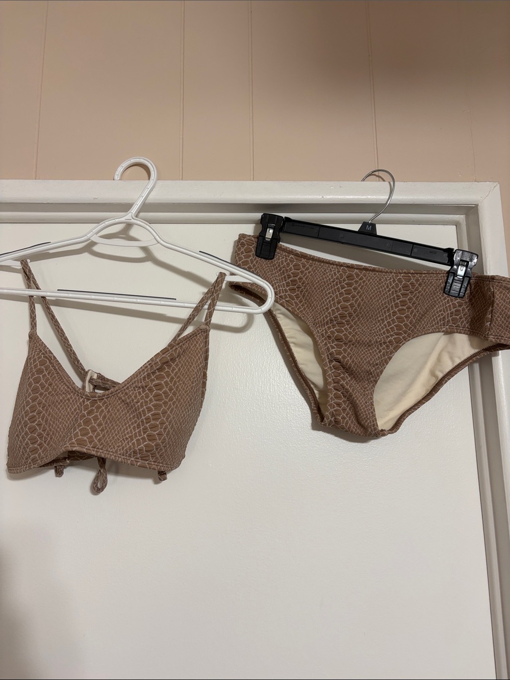 Hula Honey Brown Textured Bikini Set size L